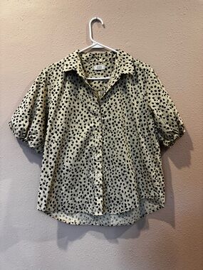 AYR Cream Black Spot Button-Up Shirt